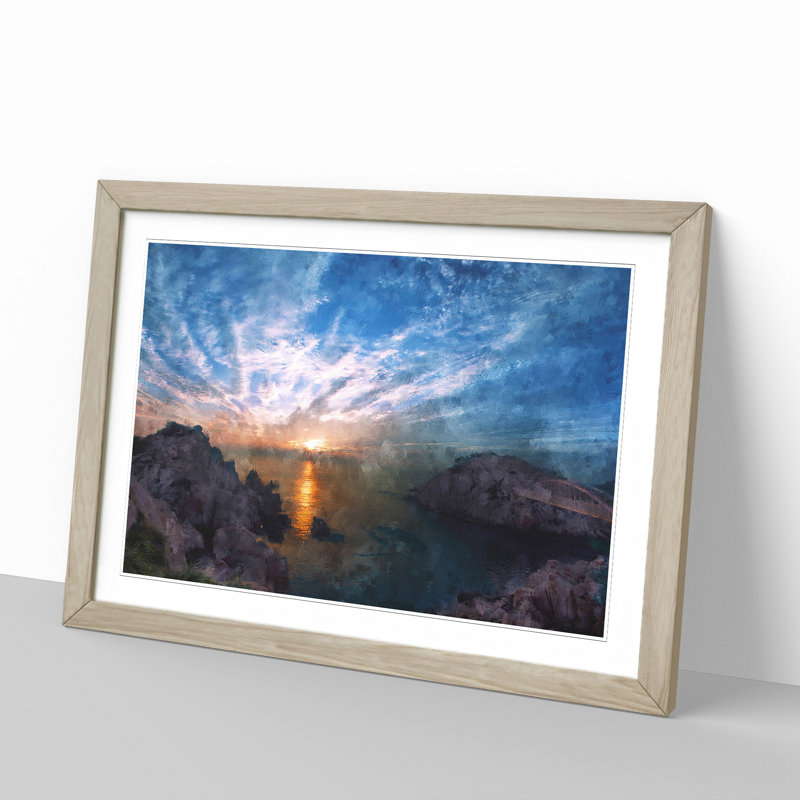 Beautiful Sunrise - Picture Frame Painting, Oak Framed, 48cm H x 65cm W x 2cm D