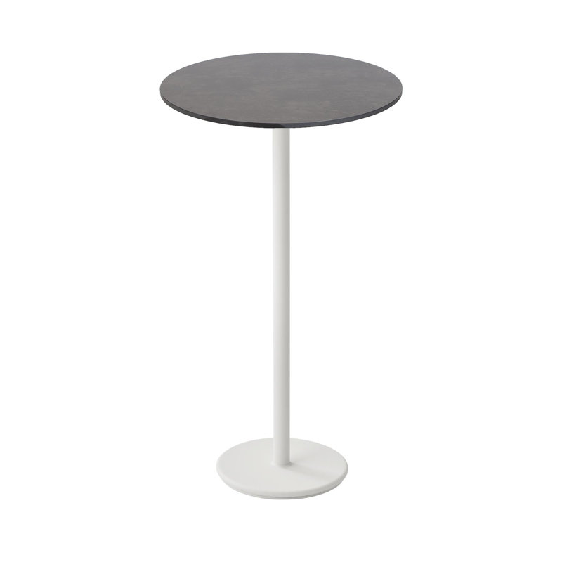 Go Round Outdoor Bar Table , in. W in. D, Lava Gray, 31.5" W x 31.5" L x 41" H, White