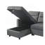Canapé-lit modulaire réversible en velours gris foncé de 81,5 po avec méridienne de rangement et poche latérale Ivy