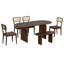 Ensemble de table de salle à manger 6 pièces avec banc, conception ovale pour 6, idéal pour les réunions de famille et les espaces de salle à manger modernes