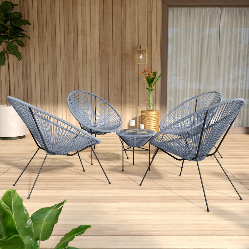 Shepparton 4 - Person Patio Conversation Set, Blue Gray