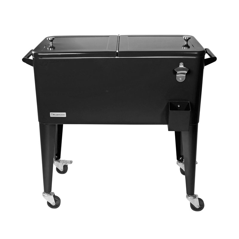 Glacière à roulettes 80 qt., Noir