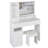41 Inch Large Vanity Table With LED Mirror, Power Station, Hair Dryer Stand, And Cushioned Stool For Modern Bedrooms-1233606098