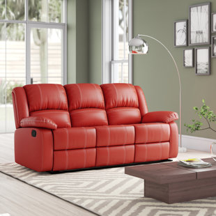 Hagar Pillow Top Arm Reclining Sofa in Red