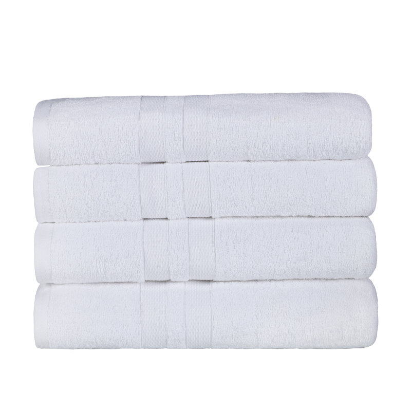 Winthrop 100% Cotton Quick-Drying Absorbent Solid Bath Towel Set , White