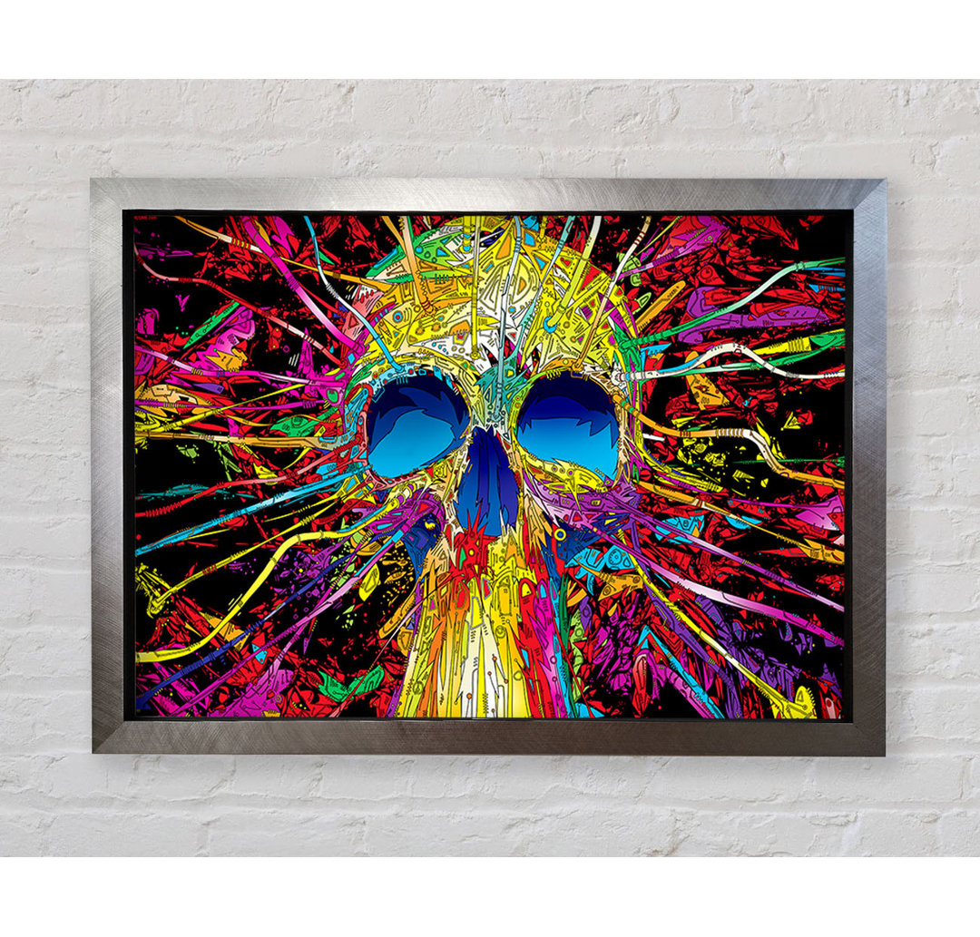 Skulls Colorful - Einzelner Bilderrahmen Kunstdrucke