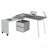 Rotating Multi-Positional Modern Desk, Grey