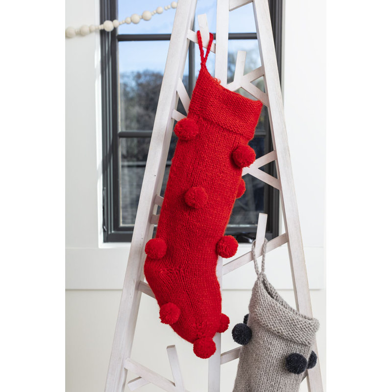 Wool Knit Stocking, Red