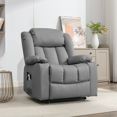 Anudhya 87cm Wide Faux Leather Lift Assist Standard Recliner with Massager