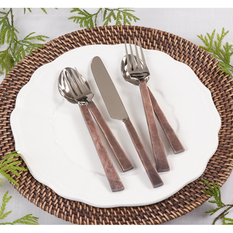 Ensemble de couverts 5 pièces, service pour 1 personne, Bronze