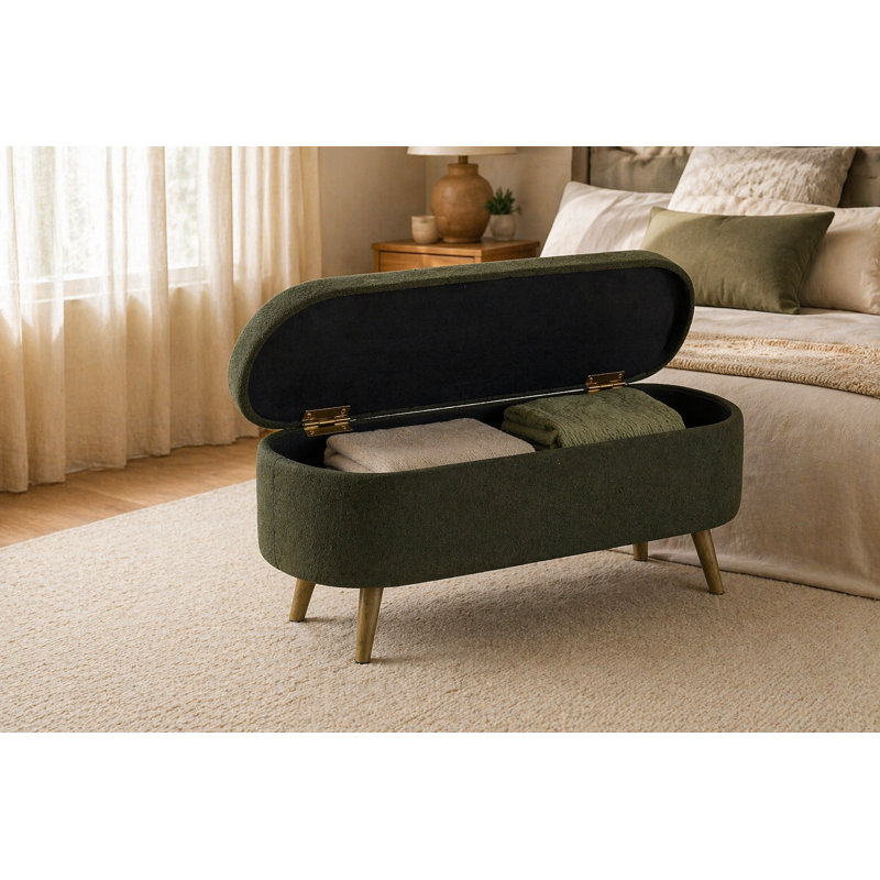 Repose-pieds avec rangement Faringdon, Vert