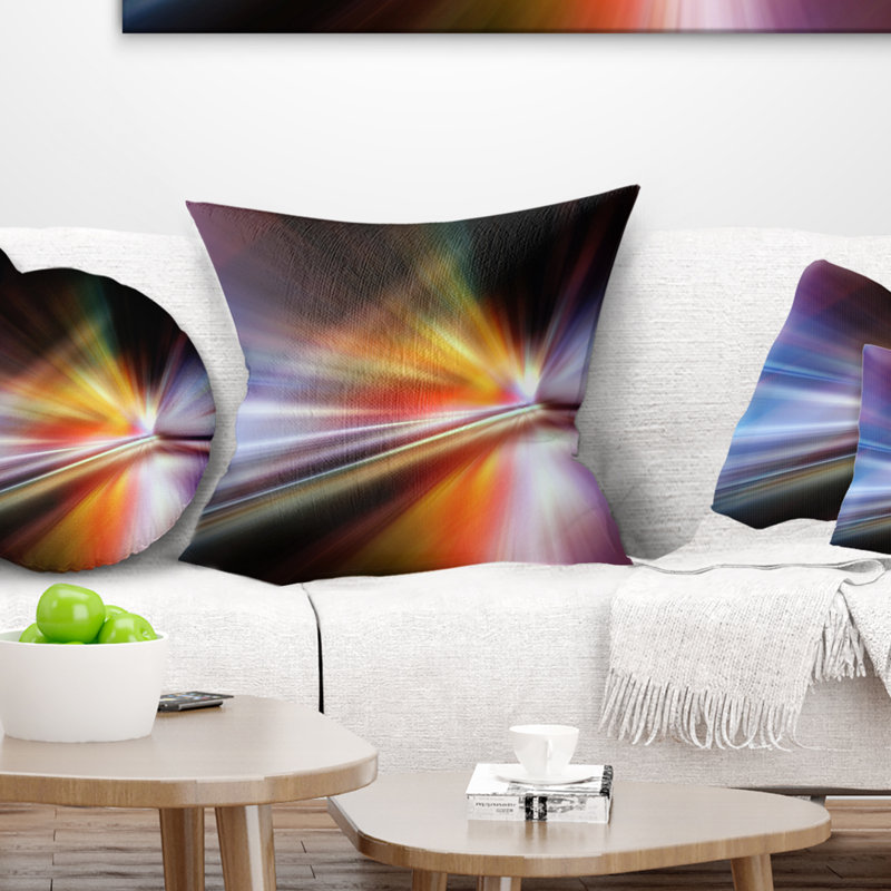 Rays of Speed - oreiller imprimé abstrait, 16 po x 16 po, Carré