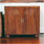 Armoire à billes en bois sculpté, 2 tablettes, châtaignier, brun