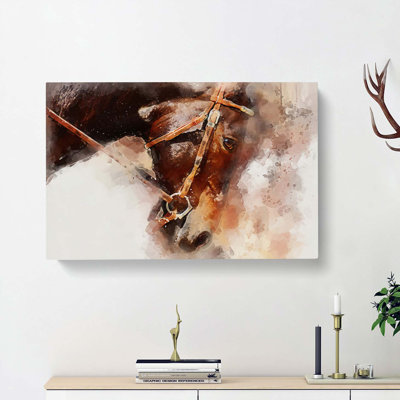 Horse In Abstract - Wrapped Canvas Painting