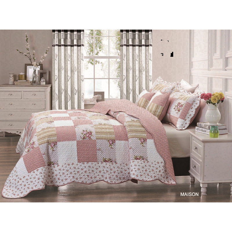 Owasso August Grove Bedspread Set with a pillow, W255 x L275cm