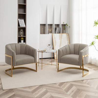 Fauteuil demi-tonneau rembourré l 30 po Romy