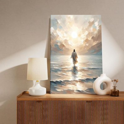 Jésus, marchant sur l'eau, art mural sur toile, peinture de Jésus résistante à la décoloration, affiches de photos spirituelles
