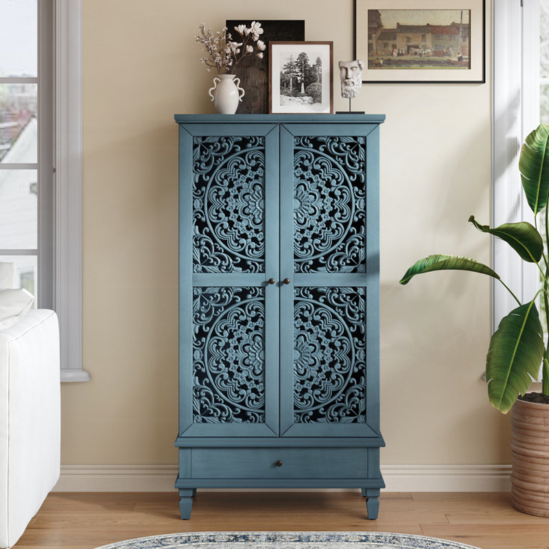 Armoire de rangement avec tiroir, Bleu