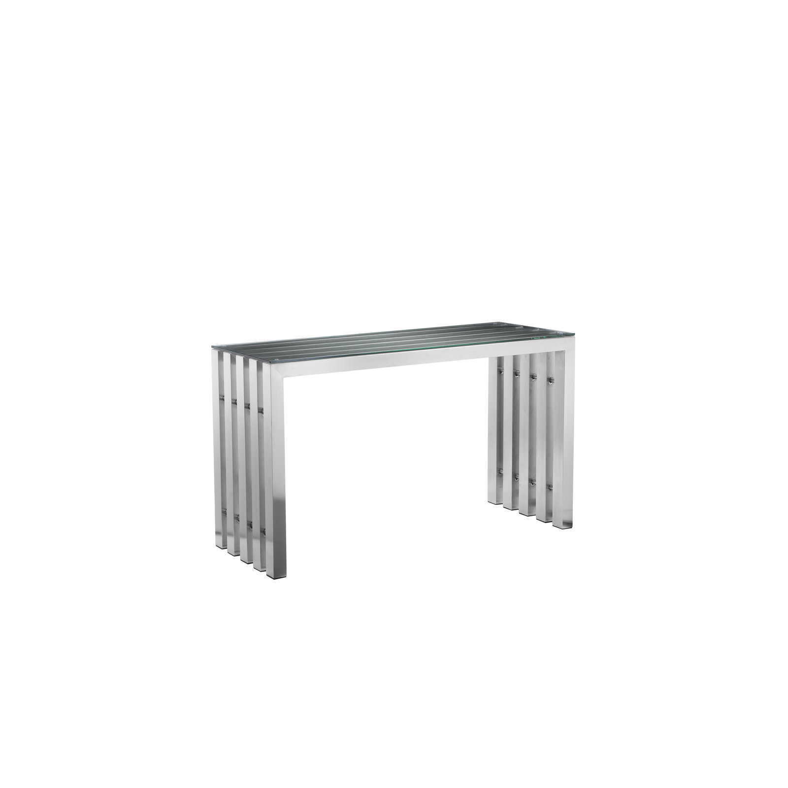 Kine 51'' Console Table, Brushed Metal