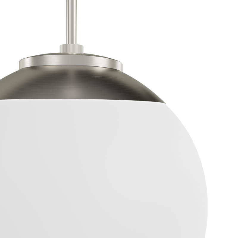 Luminaire suspendu sphère 1 lumière Hepburn, Médium, Nickel brossé