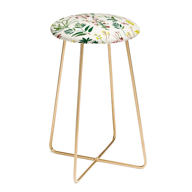 Upholstered Faux Leather Counter Stool