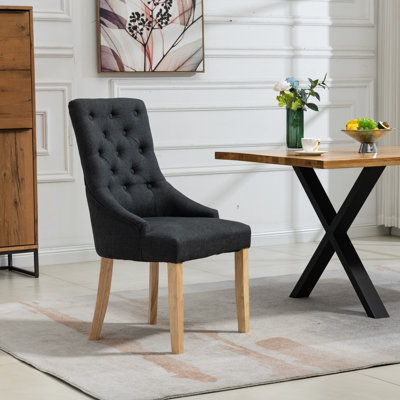 Ravenna 47cm H Linen Upholstered Full Back Dining Chair