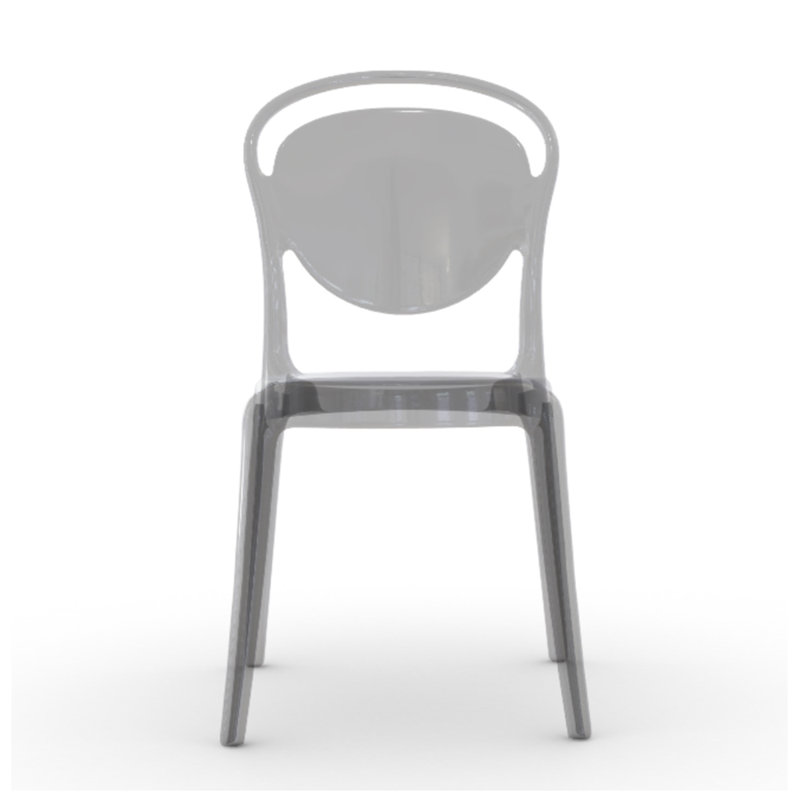 Parisienne Transparent Chair with Polycarbonate Seat, Transparent Smoked Gray