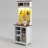 23.6” Wide Farmhouse Style Entryway Hall Tree With Open Shoe Storage, Coat Rack And LED Lights