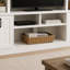 Meuble télé de 240 cm de large avec rangement, étagères ouvertes et style champêtre, grand meuble multimédia pour salon