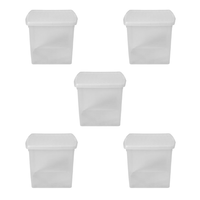 Clip 37L Square Plastic Storage Boxes with Secure Clip Lock Lids. L:39.5 x W:39.5 x H:33.5cm Clear/Clear/Clear