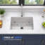 Évier de cuisine rectangulaire en argile réfractaire durable avec cuve profonde et options d'installation à fixation double