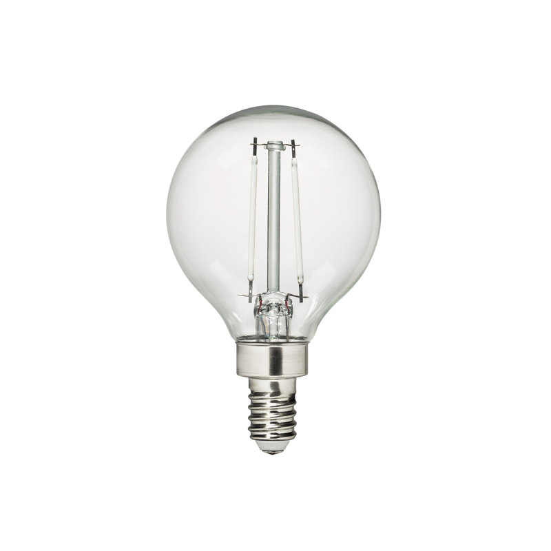 Visual Comfort & Co. LED G16-1/2 shape 2.5W 2700K Soft White E12 Candelabra base Clear Edison Style light bulb, 2700 Kelvins