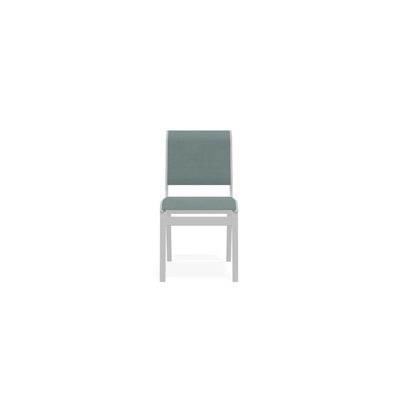 Aruba II Outdoor Dining Chair, Cobalt 35D Sunbrella®, White