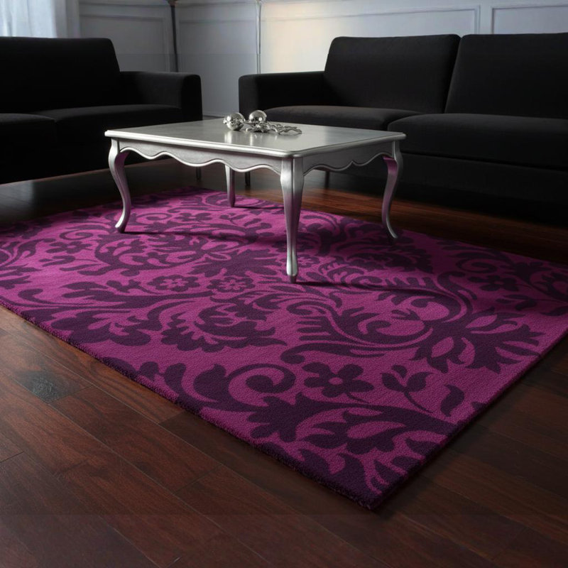 Tapis mauve en laine touffeté à la main Jethro