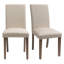 Lot de 2 chaises de salle à manger rembourrées, style chaises d'appoint, pour cuisine ou salon, avec pieds en bois massif et revêtement en tissu mélangé en lin.-851871371-858512265