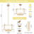 5-Light Modern 19.6" Gold Drum Chandelier-1307166246