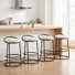 Tabouret de comptoir à dossier bas Kynsley
