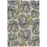 Harvey Floral Area Rug in Graphite/Yellow