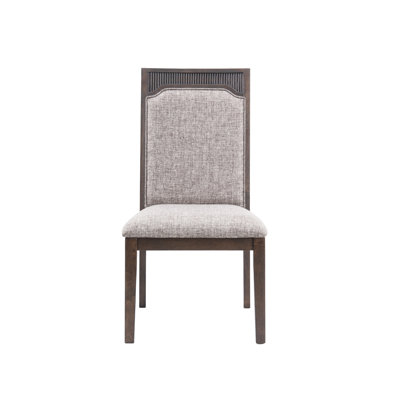 Farmhouse Upholstered Dining Chair in Distressed White