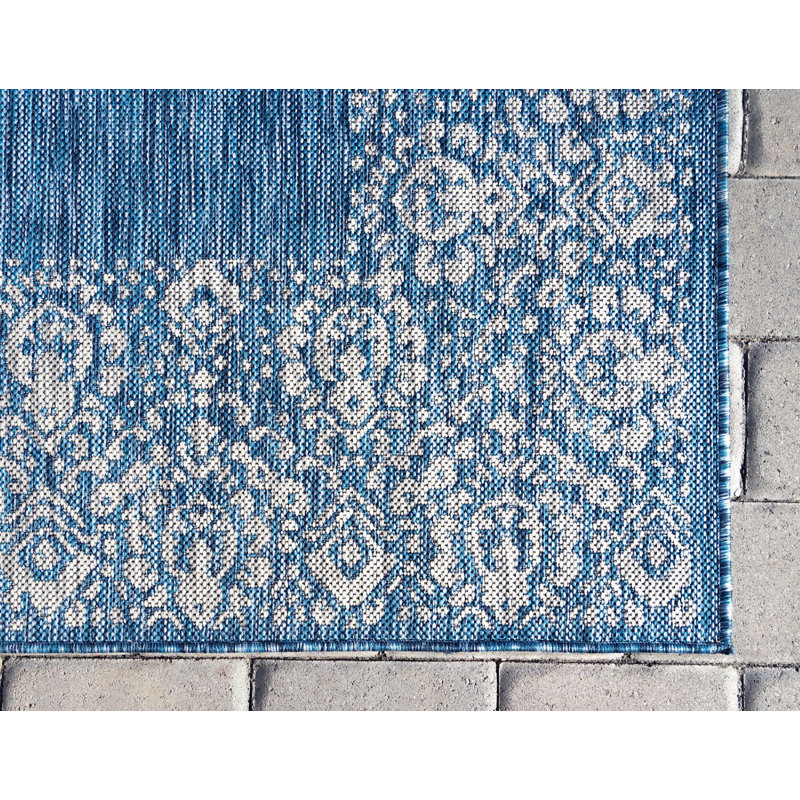Tapis extérieur d'extérieur couleur mer, Tapis de couloir 2 pi x 6 pi