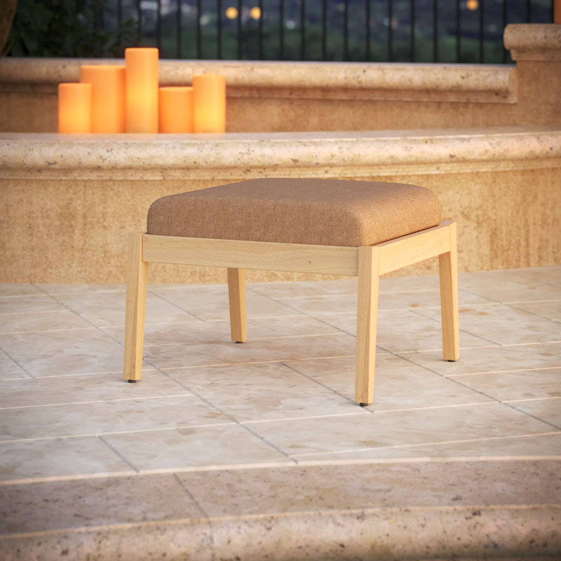Coussin de repose-pieds d'extérieur Sunbrella®, Toile Sunbrella® beige chiné, H 4 po x l 22 po x P 20 po