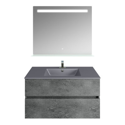 Ensemble de meuble-lavabo simple 35 po mural