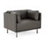Chaise pratique en similicuir gris 39 po avec pochette de rangement, fabrication pratique en bois massif et acier, pour bureau de chambre à coucher