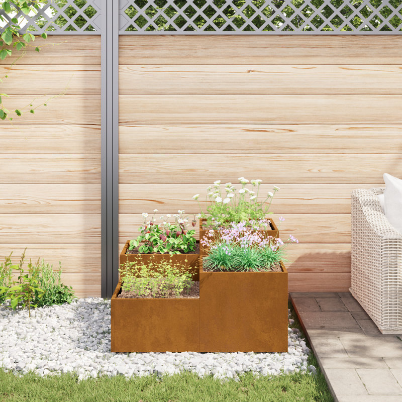 Planter Box, Brown, 48cm H x 100cm W x 100cm D