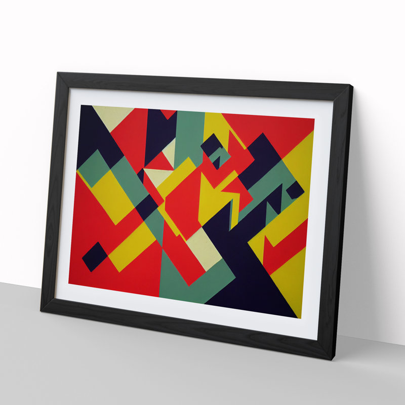 Illuminating Abstract - Single Picture Frame Print, Black, 46cm H x 64cm W x 2cm D