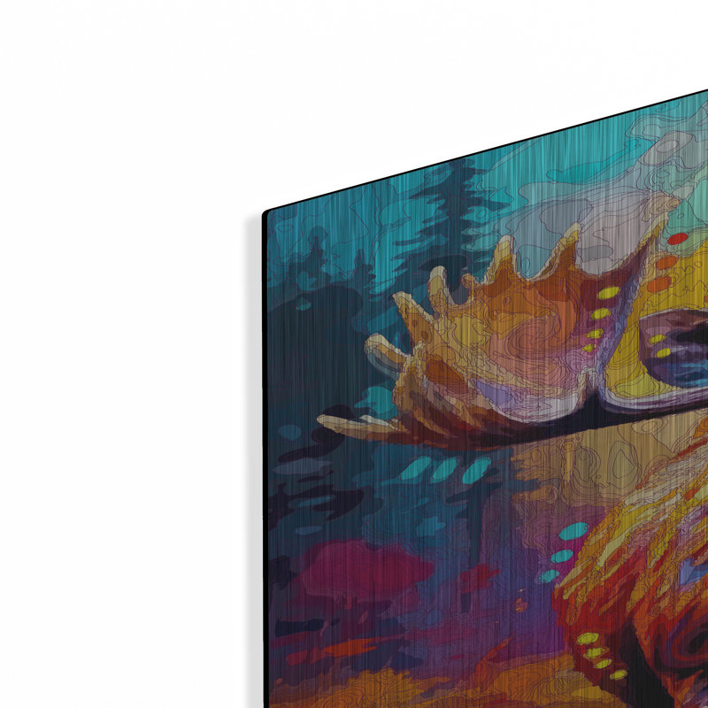  «The River Moose» par Dean Russo, art mural en métal, 24 po x 36 po, H 36 po x l 24 po