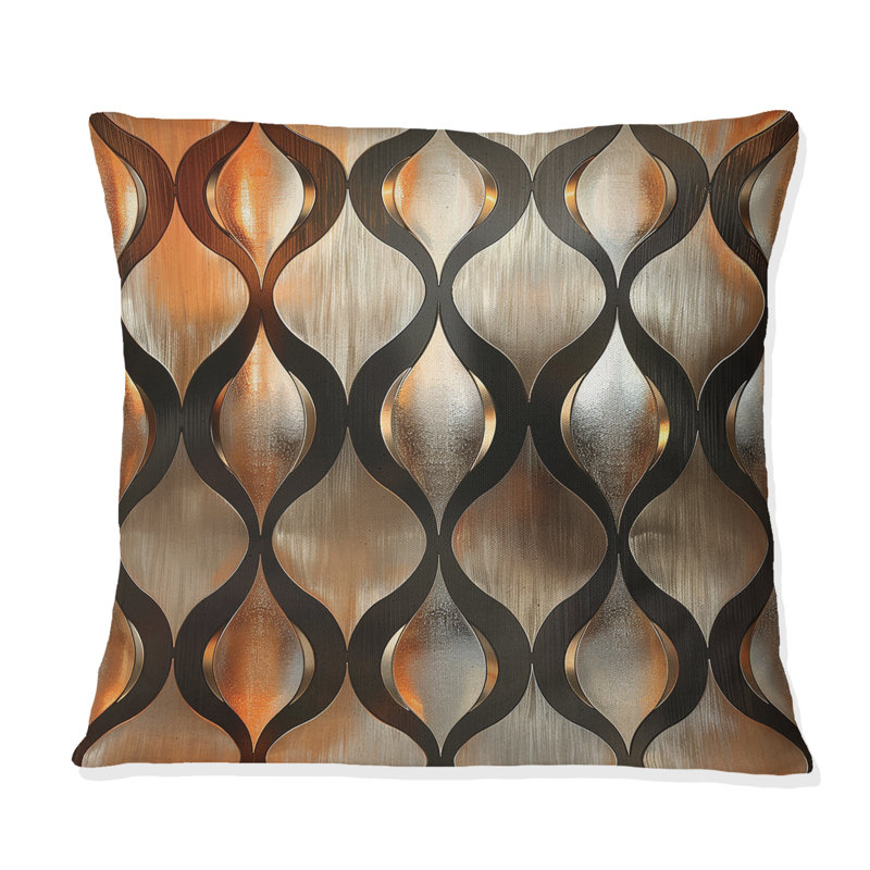 Metallic Gradient II - Glam Throw Pillow, 18"H x18"H
