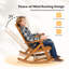 Chaise berçante de patio réglable en bois massif avec repose-pieds rétractable-805600028