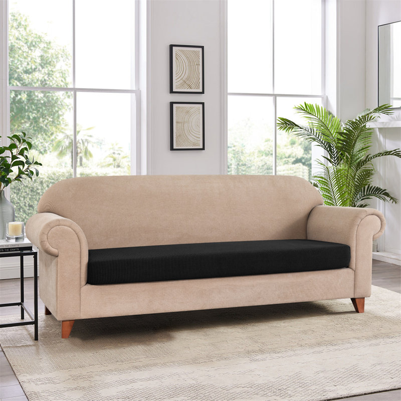 Box Cushion Loveseat Slipcover, Black