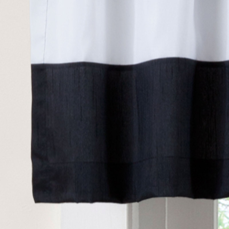 Iman White and Black Polyester Rod Pocket Valance